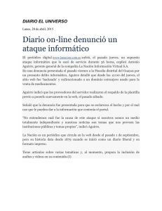 Diario on-line denunció un ataque informático DIARIO EL UNIVERSO