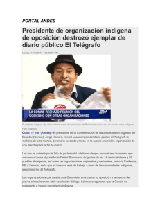 Presidente de organización indígena de oposición destrozó ejemplar de PORTAL ANDES