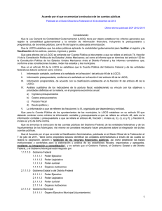 Acuerdo por el que se armoniza la estructura de las...  Considerando: Que la Ley General de Contabilidad Gubernamental (LGCG)  tiene...