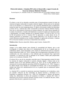 Efecto del selenio y vitamina B12 sobre el desarrollo y supervivencia de becerras lecheras Holstein Friesian www