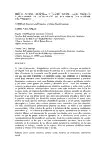 TÍTULO:  ACCIÓN  COLECTIVA  Y  CAMBIO ... ALTERNATIVOS  DE  EVALUACIÓN  DE  INICIATIVAS ...