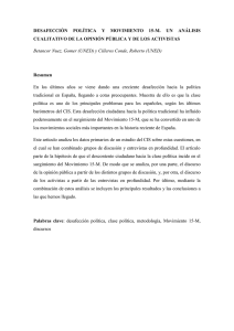 DESAFECCIÓN  POLÍTICA  Y  MOVIMIENTO  15-M. ... CUALITATIVO DE LA OPINIÓN PÚBLICA Y DE LOS ACTIVISTAS
