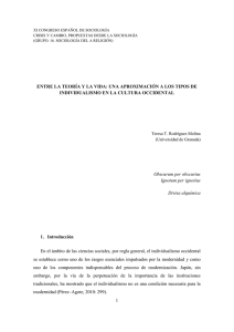 XI CONGRESO ESPAÑOL DE SOCIOLOGÍA (GRUPO. 16. SOCIOLOGÍA DEL A RELIGIÓN)