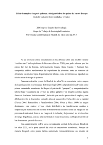 Crisis de empleo, riesgo de pobreza y desigualdad en los... Rodolfo Gutiérrez (Universidad de Oviedo)