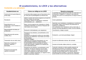 El academicismo, la LOCE y las alternativas