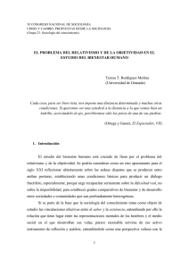 XI CONGRESO NACIONAL DE SOCIOLOGÍA (Grupo 23. Sociología del conocimiento)