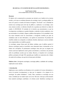 DE-SOCIAL: UN FANZINE DE DIVULGACIÓN SOCIOLÓGICA  Luis Navarro Ardoy Resumen