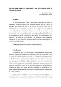 La  Educación  Ambiental  como  campo: ... teoría de Bourdieu. Resumen