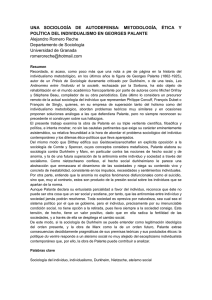 UNA  SOCIOLOGÍA  DE  AUTODEFENSA:  METODOLOGÍA, ... POLÍTICA DEL INDIVIDUALISMO EN GEORGES PALANTE