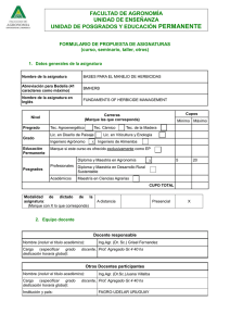 PERMANENTE FACULTAD DE AGRONOMÍA UNIDAD DE ENSEÑANZA