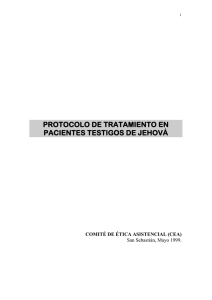 Protocolo de tratamiento ante pacientes Testigos de Jehová