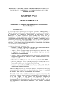 CONCURSO 133: CONSULTOR/A PARA LA COORDINACION DE LA IMPLEMENTACION DE LA METODOLOGIA DE RECORRIDO PARTICIPATIVO