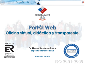 Port@l Web Oficina virtual, didáctica y transparente. Dr. Manuel Inostroza Palma