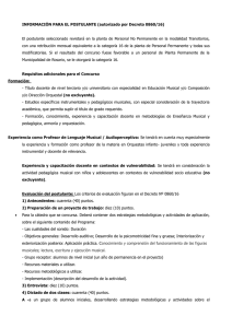 INFORMACIÓN PARA EL POSTULANTE (autorizado por Decreto 0860/16)