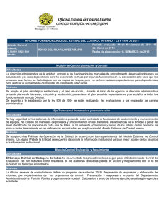 Informe Cuatrimestral estado CI CONCEJO DISTRITAL DE CARTAGENA Marzo de 2015