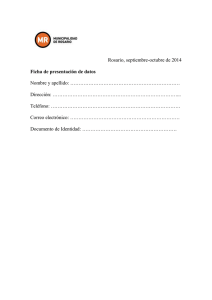 Rosario, septiembre-octubre de 2014 Nombre y apellido: ………………………………………………………… Dirección: …………………………………………………………………...