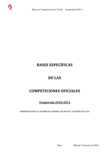 BASES ESPECÍFICAS  DE LAS COMPETICIONES OFICIALES