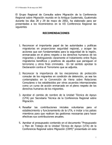 Recomendaciones para los Viceministros (Mayo de 2002)