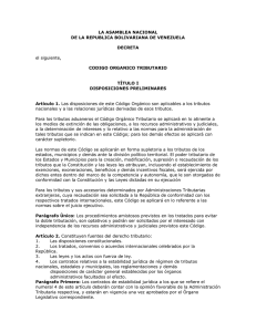 LA ASAMBLEA NACIONAL DE LA REPUBLICA BOLIVARIANA DE VENEZUELA  DECRETA