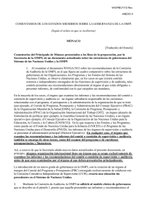 COMENTARIOS DE LOS ESTADOS MIEMBROS SOBRE LA GOBERNANZA DE LA... [Traducido del francés] (Según el orden en que se recibieron)