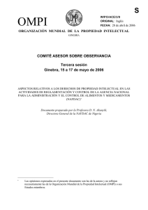 OMPI S COMITÉ ASESOR SOBRE OBSERVANCIA Tercera sesión