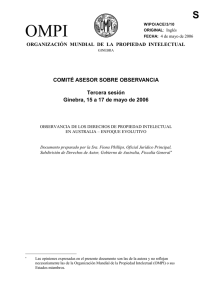 OMPI S COMITÉ ASESOR SOBRE OBSERVANCIA Tercera sesión