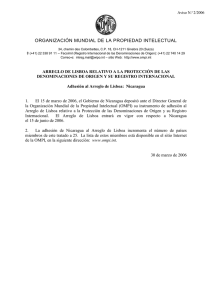 ORGANIZACIÓN MUNDIAL DE LA PROPIEDAD INTELECTUAL  Aviso N. 2/2006