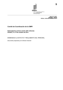 S Comité de Coordinación de Ia OMPI Septuagésima primera sesión (46ª ordinaria)