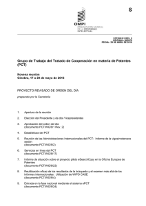 S Grupo de Trabajo del Tratado de Cooperación en materia de... (PCT) Novena reunión