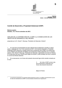 S Comité de Desarrollo y Propiedad Intelectual (CDIP) Décima sesión