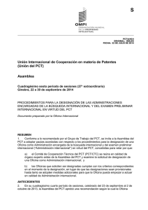 S Unión Internacional de Cooperación en materia de Patentes (Unión del PCT) Asamblea