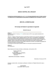 Ley Nº 14.371 Banco Central del Uruguay