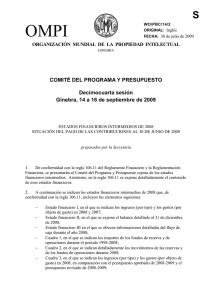 OMPI S COMITÉ DEL PROGRAMA Y PRESUPUESTO Decimocuarta sesión