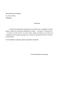 Declaración jurada - Excepciones Art. 8 - Decreto 81-2014