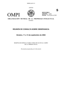 OMPI S REUNIÓN DE CONSULTA SOBRE OBSERVANCIA