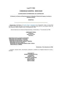Ley Nº 17.053 Comunidad Europea - Mercosur
