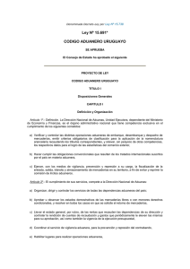 Ley Nº 15.691 Código aduanero uruguayo