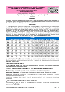 ¿CÓMO PRONOSTICAR LOS CONSUMOS TELEFÓNICOS DE LA