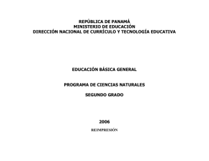 REPÚBLICA DE PANAMÁ MINISTERIO DE EDUCACIÓN EDUCACIÓN BÁSICA GENERAL