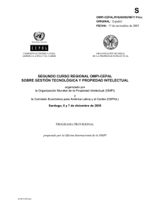 S SEGUNDO CURSO REGIONAL OMPI-CEPAL SOBRE GESTIÓN TECNOLÓGICA Y PROPIEDAD INTELECTUAL