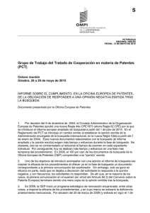 S Grupo de Trabajo del Tratado de Cooperación en materia de... (PCT)