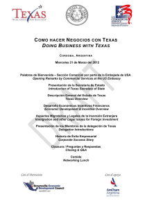 Agenda Forum "Como hacer negocios con Texas"