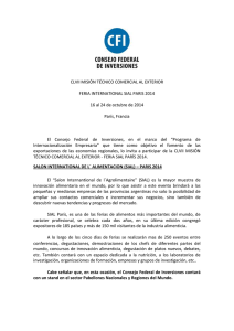 CLVII MISIÓN TÉCNICO COMERCIAL AL EXTERIOR FERIA INTERNATIONAL SIAL PARIS 2014