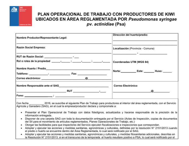 Plan Operacional De Trabajo 2016