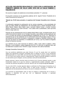 ACTA DEL ENCUENTRO REALIZADO EL 21/03/12 EN LA ASOCIACION ... FOMENTO  AMIGOS  DE  VILLA  LURO, ...