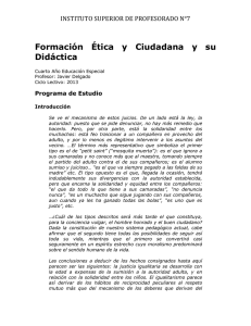 Formación  Ética  y  Ciudadana  y ... Didáctica INSTITUTO SUPERIOR DE PROFESORADO N°7 Programa de Estudio