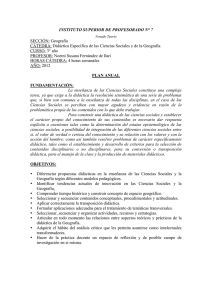 INSTITUTO SUPERIOR DE PROFESORADO N° 7 SECCIÓN: Geografía CURSO: 3° año