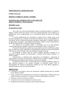 DISEÑO CURRICULAR DE CÁTEDRA SISTEMAS DE INFORMACIÓN CONTABLE III.