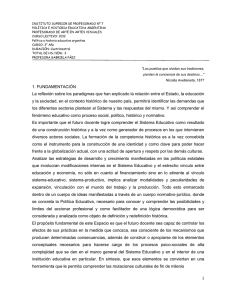 INSTITUTO SUPERIOR DE PROFESORADO Nº 7 POLÍTICA E HISTORIA EDUCATIVA ARGENTINA