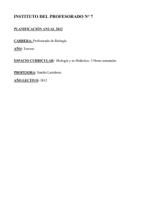 INSTITUTO DEL PROFESORADO N° 7  PLANIFICACIÓN ANUAL 2012 CARRERA: